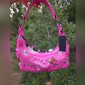 Ed Hardy Vibrant Pink Shoulder Bag